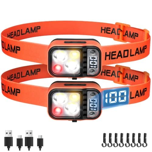 DARKBEAM LED Head Torch High Lumens USB Rechargeable Dual Lights Headlamp