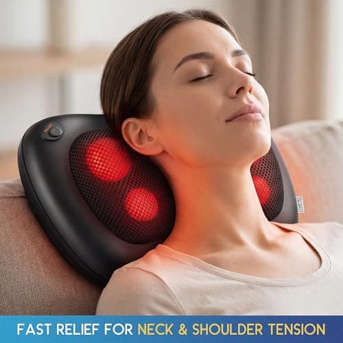 Comfort Supplies Back Massager, Neck Massage, Shiatsu Pillow with Heat, Deep Tissue Kneading Massager for Neck, Back, Shoulder, Legs, Electric, Muscle Pain Relax, Gifts for Women Men Mum Dad Him Her — view 2