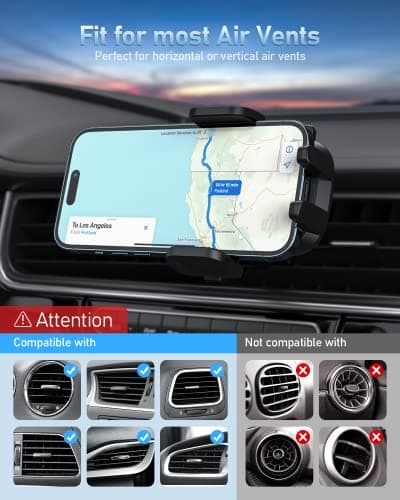 doenci Car Phone Holder, Mobile Phone Holder for Car Air Vent, Upgraded — view 6