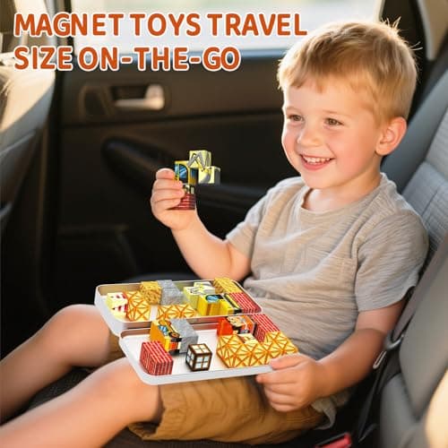 Magnetic Blocks Travel Set for Kids 35pcs: Engineer Iron Case Creative Play — view 2