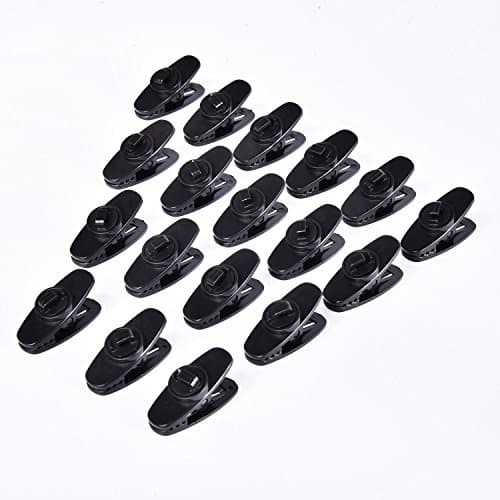 20 Pieces Clips for Earphone Wire 360 Degree Rotate Black Earphone Cable Clothing Clip for Fixing Headphone Wire (1.18 Inches) — view 6