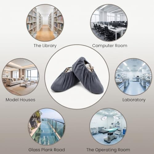 Xindojuz 3 Pairs Reusable Non Slip Shoe Covers for Indoors — view 6