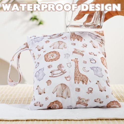 KASESSS 3 Pcs Wet Dry Bag, Travel Laundry Bags, Wet Bag, Waterproof Wet Bags for Swimming, Nappy Bag Organiser with Zip, Nappy Pouch for Baby Items, Wet Clothes Bag for Travel Beach Camping Swimming — view 3