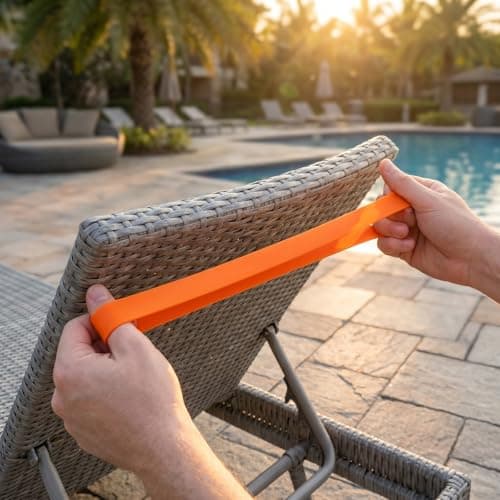Elastic Beach Towel Bands for Sun Loungers, Windproof Towel Clips Alternative, Portable Sunbed Towel Straps Holder for Pool, Cruise and Beach Chairs（8pcs） — view 6