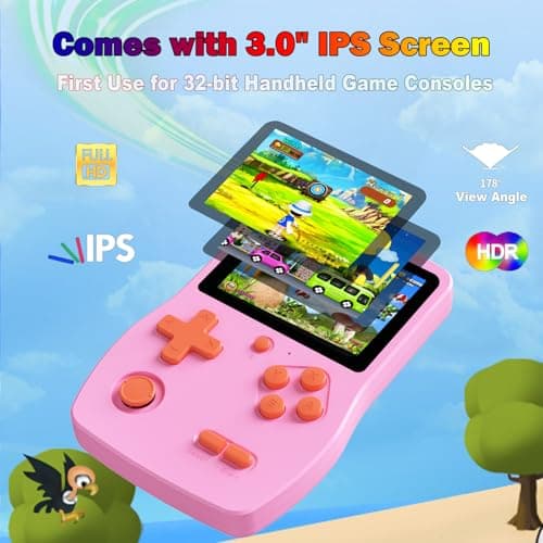 32 Bit Handheld Game Console for Kids,3.0" IPS Screen with 139 Video Games — view 3