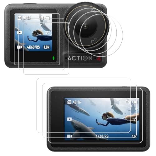Bigqin [3+3+3 Pack Lens Screen Protector Compatible with DJI Osmo Action 4, HD Clear Tempered Glass Film 9H Hardness Full Coverage Bubble-Free Scratch-Resistant Protective Film