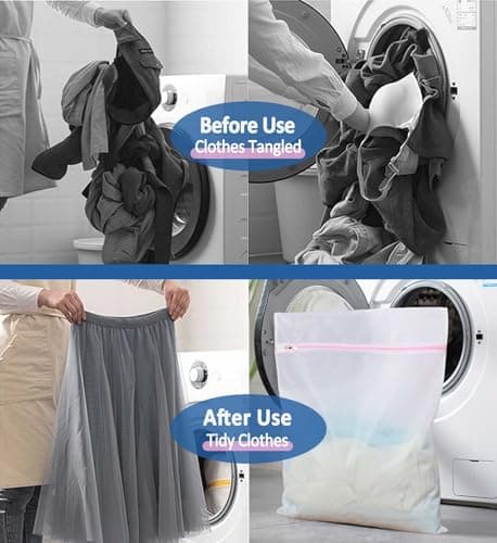 2 PCS Large Mesh Laundry Bag 90x110cm, Reusable Laundry Net Bags with Zips — view 6