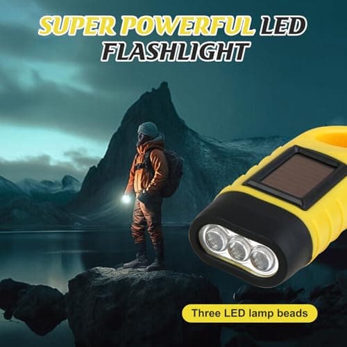 Wind Up LED Camping Torch Solar Hand Crank Flashlight Carabiner Portable — view 5