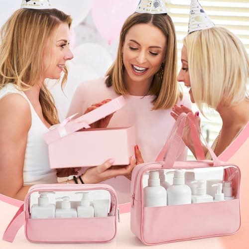 ViEinkaufen 2 Piece Clear Travel Toiletry Bag, Hanging Makeup Bag for Women — view 2