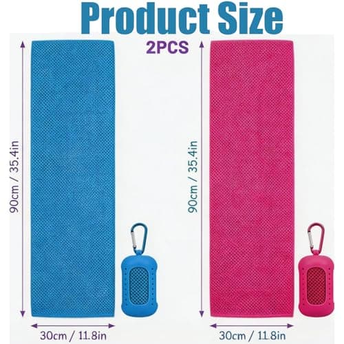 2 Pcs Cooling Towels, Gym Towels For Women With Portable Silicone Sleeves — view 2