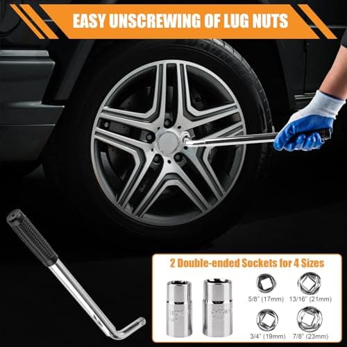 OIENNI Car Jack Kit, 2 Ton (4409 lbs) Scissor Jack for Car, Upgrade Emergency Spare Tire Changing Repair Kit, Scissor Jack Kit with Lug Wrench, Universal Vehicle Scissor Lift Jacks for Car, SUV — view 4