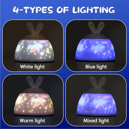 Arrytoy Sensory Light Projector,Baby Night Light Projector,Bedroom Decor Rechargeable Star Projector -23 Sets of Films & 360° Rotating &4 Light Modes, Birthday/Christmas/Easter Gifts for Girls & Boys — view 2