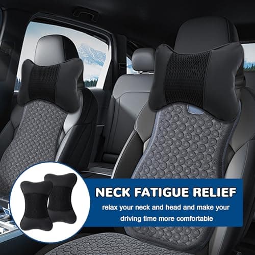 2 Pcs Car Headrest Pillow,Neck Support Pillow for Driving,Car Head Cushion — view 6