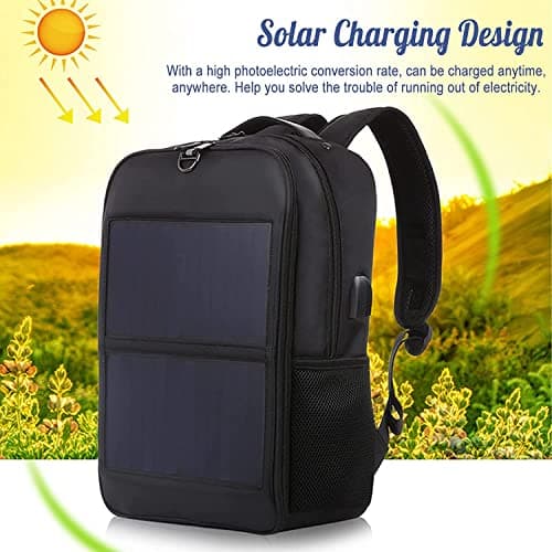 Solar Backpack Charger, 5V Waterproof Ergonomic Solar Power Backpack with USB Charging Port, Intelligent Circuit Protection, Outdoor Sports Travel Power Supply — view 2