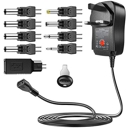 SoulBay 30W Reverse Polarity Universal Power Adapter with 9pcs Adaptor Tips