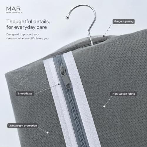 MAR Long Dress Bag for Women Breathable Non Woven Garment Cover for Gowns — view 4