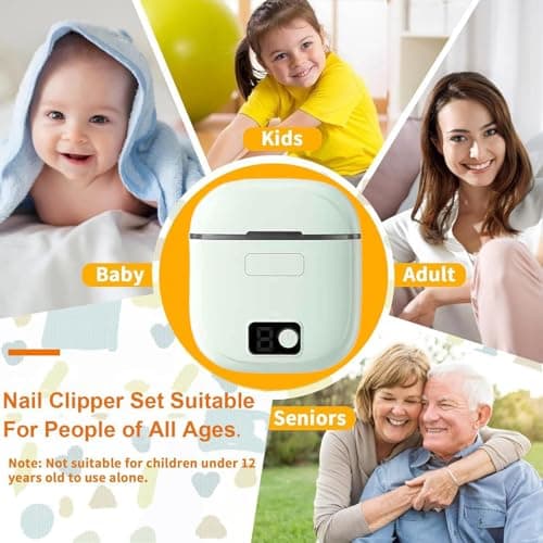 Automatic Filer Tool - Polishing Electric Nail Clippers, Synthetic Resin Cutter Guard, Cordless Fingertip Smoothing Machine | Ergonomic Pedicure Kit for Teens Friends Mom Dad Grandma Grandpa Travel — view 5