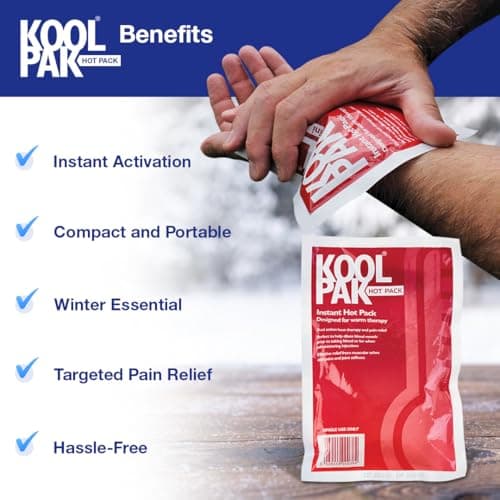Koolpak Instant Heat Pack - Soothing Pain Relief for Neck, Back, Shoulder & Arthritis - Portable Single-Use Hot Packs Stay Warm 40 Mins | Compact Size 15x23cm for First Aid, Travel, Camping (20 Pack) — view 2