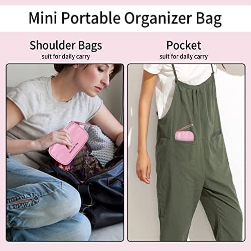 2 Pcs First Aid Kit Bags, Portable Travel Empty Medical Medical Medicine Bags, Small/Large First Aid Emergency Organizer Bags Waterproof for Outdoor Camping Travel Work Bags - Pink (White) (Pink) — view 5