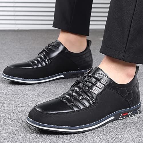COSIDRAM Mens Loafers Casual Sneakers Comfort Fashion Driving Walking Moccasins Flat Shoes Business Dress Office Black 10 — view 2
