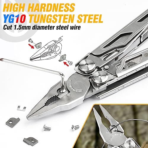 BIBURY Multitools, BI2045 Pro Multi Tool Foldable Pliers with Screwdriver — view 3