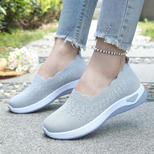 Womens Slip On Trainers Comfortable Walking Shoes Casual Sneakers — view 6