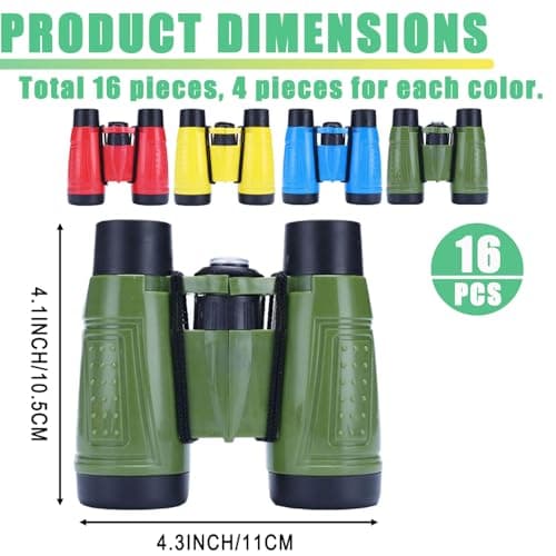 16pcs Binoculars with Neck Lanyard, Compact Lightweight Binoculars Bulk for Outdoor Exploration, Jungle Safari, Hunting, Bird Watching, Camping, Hiking, Party Favors & General Gift — view 2