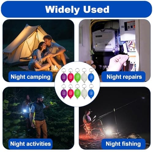 Fofuo 10 Pack Mini Keyring Torches LED Flashlight Keychain, 5 Color — view 6