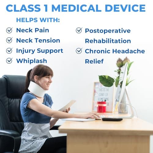 White Foam Neck Collar Neck Brace Adjustable Soft Cervical Collar for Neck Support, Neck Pain Relief & Whiplash Recovery, Orthopaedic Medical Neck Brace for Sleeping, Travel & Daily Wear (S/M Junior) — view 3