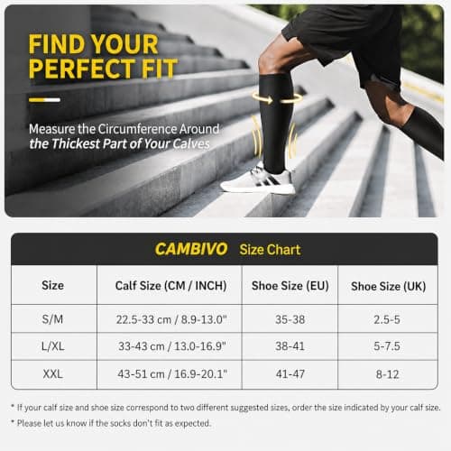 CAMBIVO 6 Pairs Compression Socks, 15-20mmHg for Work & Travel — view 4