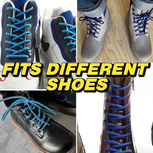 VSUDO 140 cm Round Turquoise Blue Boot Laces, Blue Trainer Laces, 1 Pair — view 5