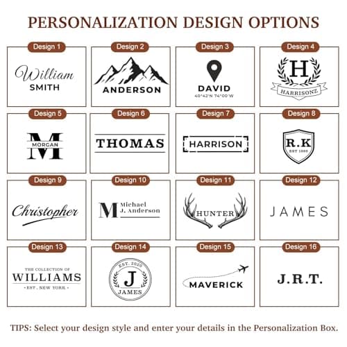 Mens Toiletry Bags Personalised Gifts for Men Genuine Leather Mens Wash Bag Dopp Kit with Custom Engraved Name or Initial – Travel Shaving Bag Gift for Xmas Birthday Anniversary (Brown) — view 4