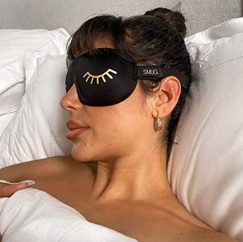 SMUG 100% Blackout Sleep & Eye Mask | Eyelash Extension Friendly | Eye Masks for Sleeping | Sleep Masks for Women & Men | Straps for Dream Comfort & Adjustability | Black Wink — view 2