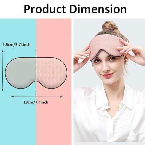 2Pack Sleep Mask, Eye Mask, Sleeping Mask with Adjustable Strap Shade Cover Double-Sided Warm and Cool for Men, Women for Summer Travel Reduces Puffy Eyes Side Sleepers — view 4