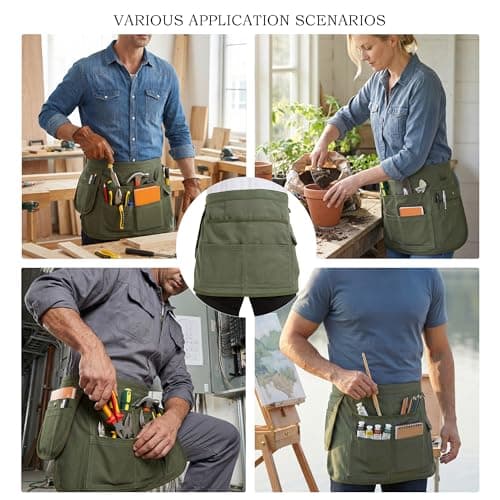 Nanxson Canvas Gardening Apron for Women Men, Garden Tool Belt — view 6