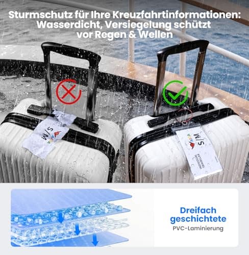 6 Pack Cruise Luggage Tags and Luggage Scales - Waterproof Transparent AIDA Luggage Tags with Metal Strap for Aida TUI My Ship (6 Pack, 19 x 11 cm) — view 4