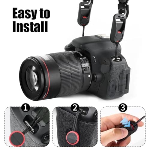 QMLING Camera Strap Quick Release Climbing Rope Camera Neck Strap Black — view 5