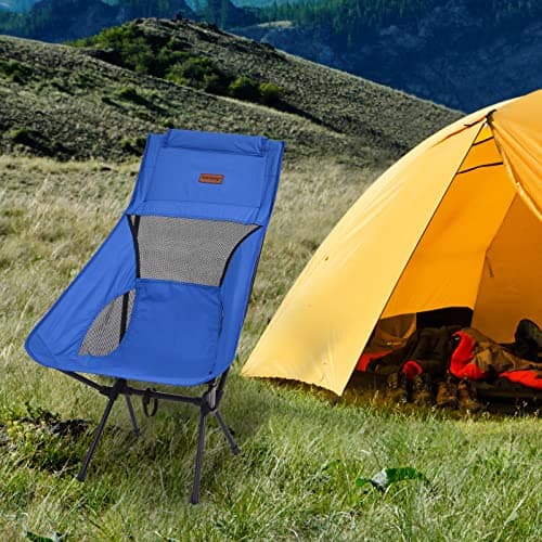 Rainberg Ultra Lightweight High Back Camping Chair, Folding Chair, Camping Chairs for Adults, Foldable Garden Outdoor Picnic BBQ Chairs. (Pack of 1, Blue) — view 6
