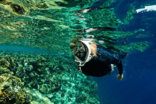 OCEAN REEF - Aria QR+ Maschera Snorkeling Integrale a Rilascio Rapido con Boccaglio - Visione Subacquea a 180 Gradi e Meccanismo Quick Release (M/L, White) — view 5