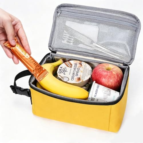 Cerbonny Small Cooler Bag, Freezable Lunch Bag with Ice Pack,Yellow — view 4