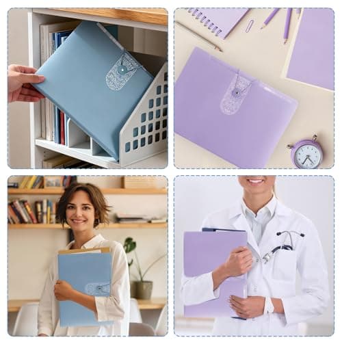 ASelected A4 Expanding File Organiser, 3 Pcs Large Capacity Poly Pockets Document Organiser, 12 Compartment Expandable Document Bag for Office, Business Trip, Home — view 6