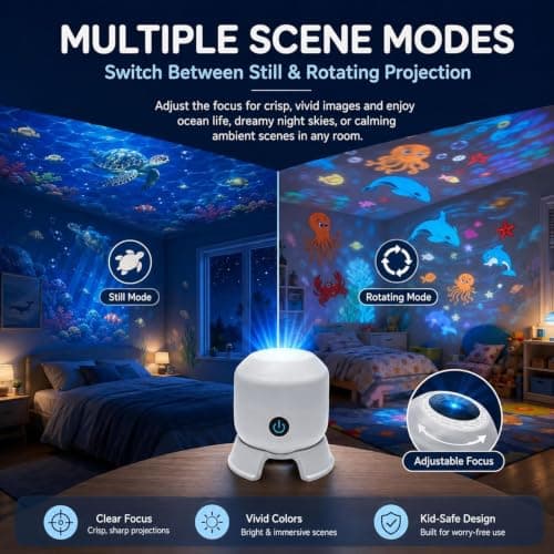 Kdely Dynamic Rotating LED Projector Light,USB Rechargeable 3D Wave Light Effect(Ocean) — view 6