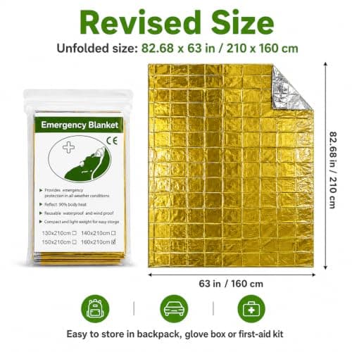 Emergency Blanket Foil Mylar Thermal Blankets for Outdoor Survival — view 3