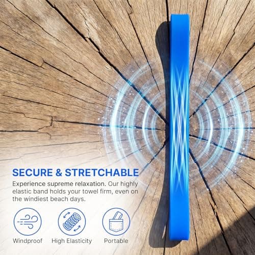 Elastic Beach Towel Bands for Sun Loungers, Windproof Towel Clips Alternative, Portable Sunbed Towel Straps Holder for Pool, Cruise and Beach Chairs（8pcs） — view 4