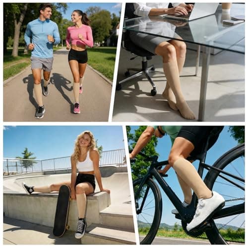 Losvcbcx (2/4/6/7 Pairs Compression Socks for Women & Men 15-20 mmHg is Best Athletic & Medical for Running Flight Travel Nurses — view 4