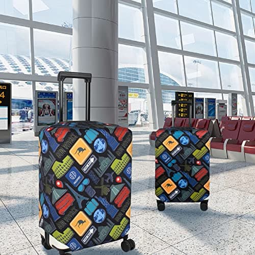 Explore Land Travel Luggage Cover Suitcase Protector Fits 27-30 Inch Luggage (Bon Voyage, L) — view 6