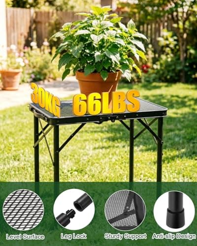 E EASTSTORM 2ft Camping Table Small Folding Adjustable Height 23.6''x15.7'' — view 6