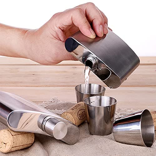 saijer Stainless Steel Shot Cups, 16 PCS Schnapps Cup Metal Shot Glasses Tumblers Mini Wine Drinking Glasses Travel Wine Cup Stackable Drinking Cups Portable Hip Flask for Outdoor Camping (30ML) — view 6