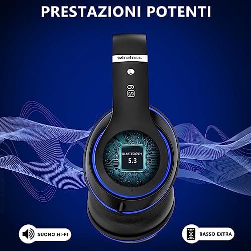 Rebocico Wireless Over Ear Bluetooth Headphones with Microphone for Travel — view 2