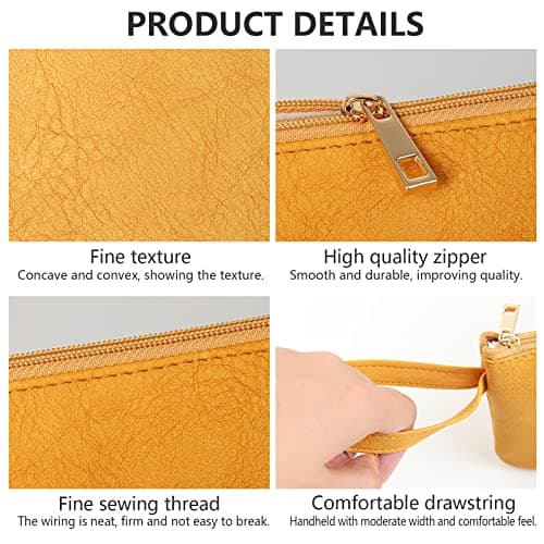Small Makeup Bag for Purse PU Leather Mini Cosmetic Bags Waterproof Zipper Handbag Travel Make up Pouch with Compartments Versatile Storage Pouches (2 PCS) — view 5